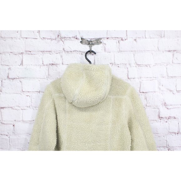 LL Bean Mountain Pile Fleece Coat Full Zip Natural Size S - Picture 4 of 9
